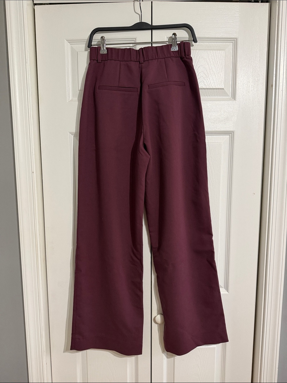 Abercrombie & Fitch- A&F Sloane Tailored Wide Leg Pants Maroon - Picture 6 of 6
